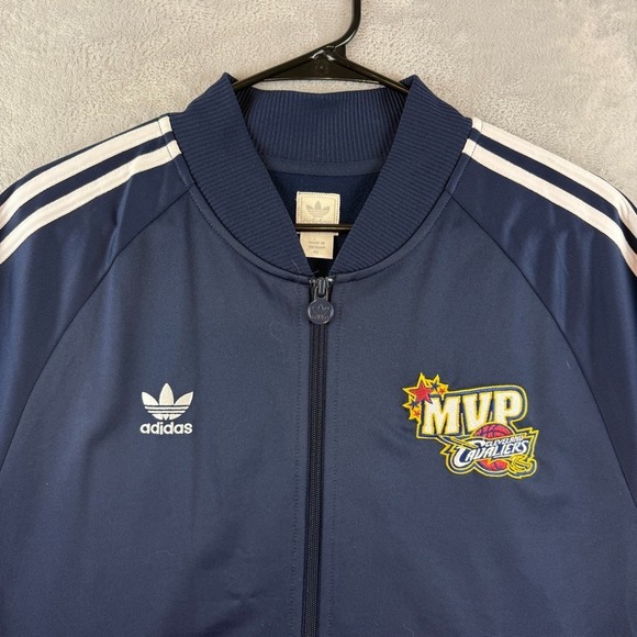 Cleveland Cavaliers Track Jacket Mens XL Navy Blue Adidas Warm Up NBA Basketball - Picture 3 of 9